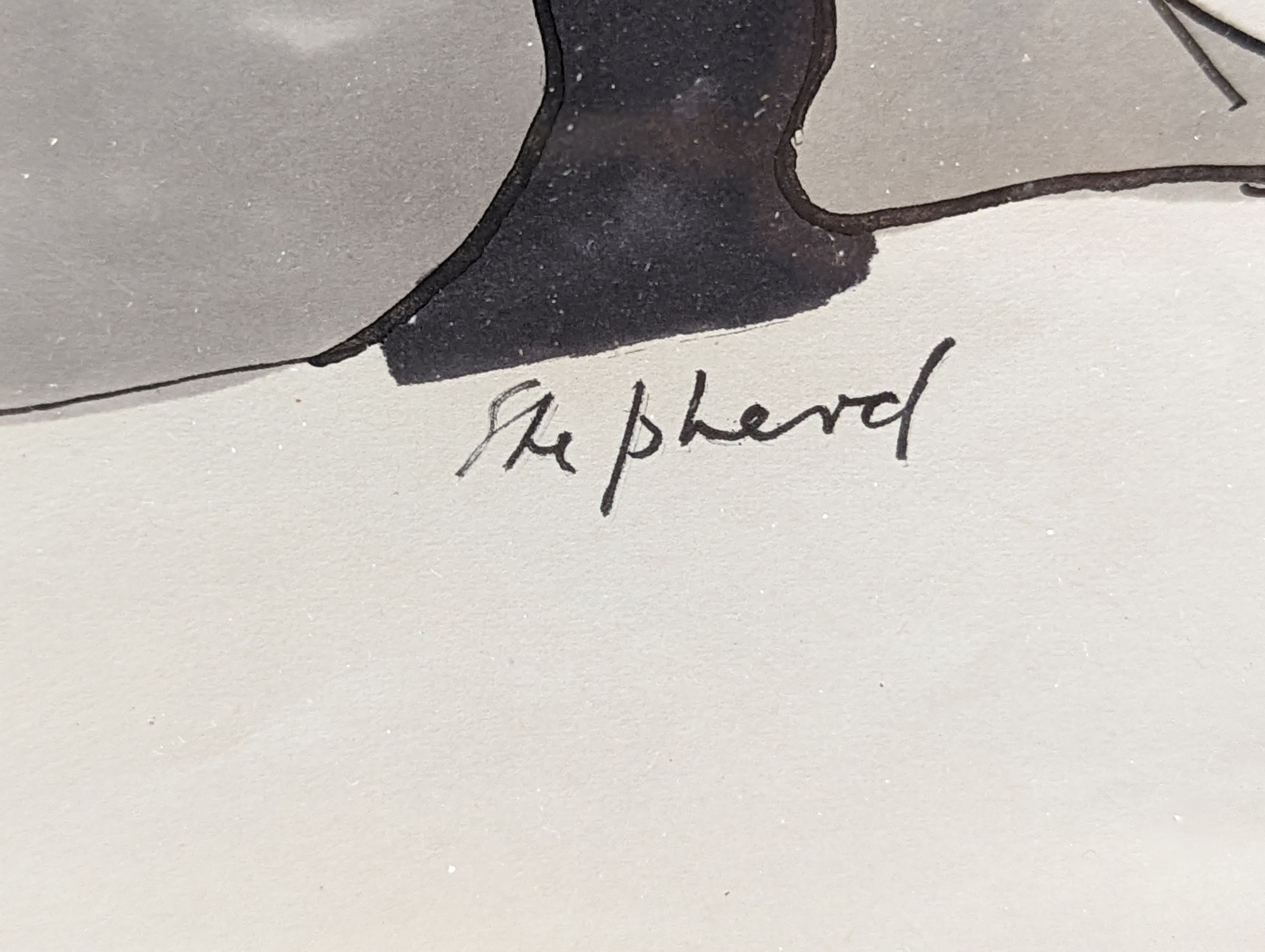 Sidney d'Horne Shepherd (1909-1993), ink and watercolour, Seated nude, signed, 19 x 27cm
